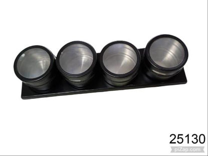 Imagen de SET X4 ESPECIEROS NEGRO DE ACERO IMANTADOS 8.25